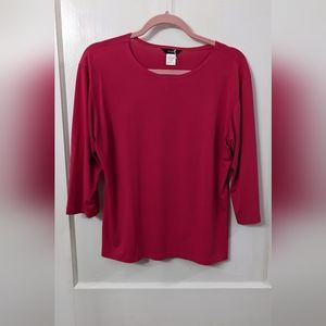 Hot Pink 3/4 Sleeve Top Size L Fiore